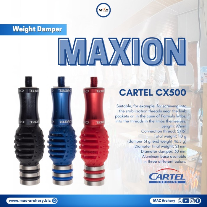 Jual Damper stabilizer Cartel CX 500 & Weight peredam getaran busur