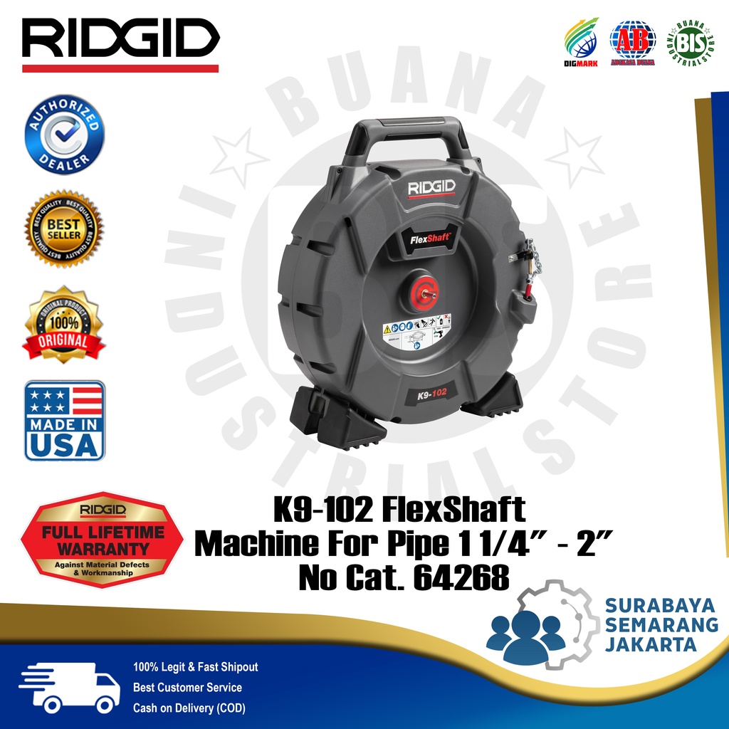 Jual RIDGID K9-102 FlexShaft Machine For Pipe 1 1⁄4