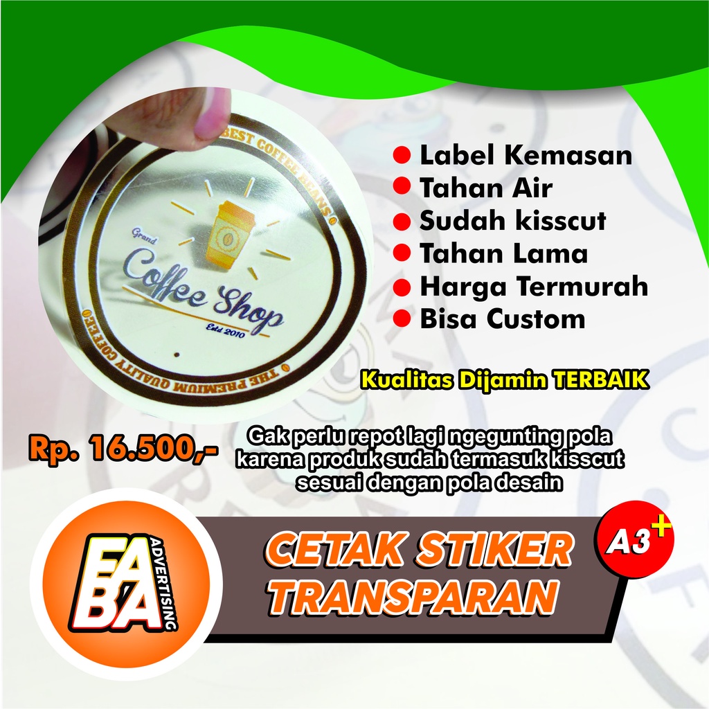 Jual Cetak Stiker Transparan A3 Kisscut Shopee Indonesia 2770