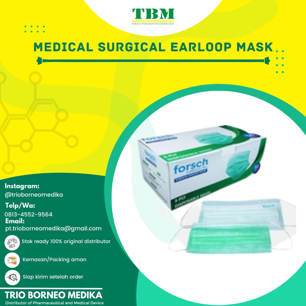 Jual Medical Surgical Earloop Mask - TBM | Shopee Indonesia