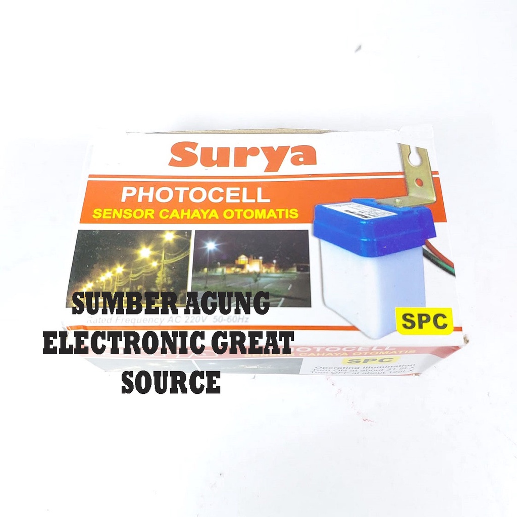Jual Surya Sensor Cahaya Otomatis 6A SPC Photocell Listrik Nyala Saat ...