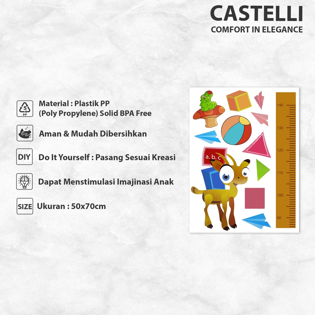 Jual Sticker Dinding Castelli Wall Sticker Tema Growth Chart - 1232001 ...