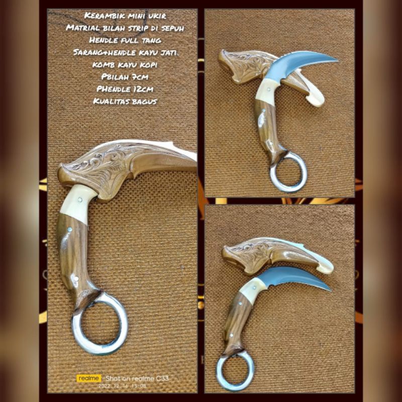 Jual pisau kerambit ukir,kerambit silat bela diri | Shopee Indonesia