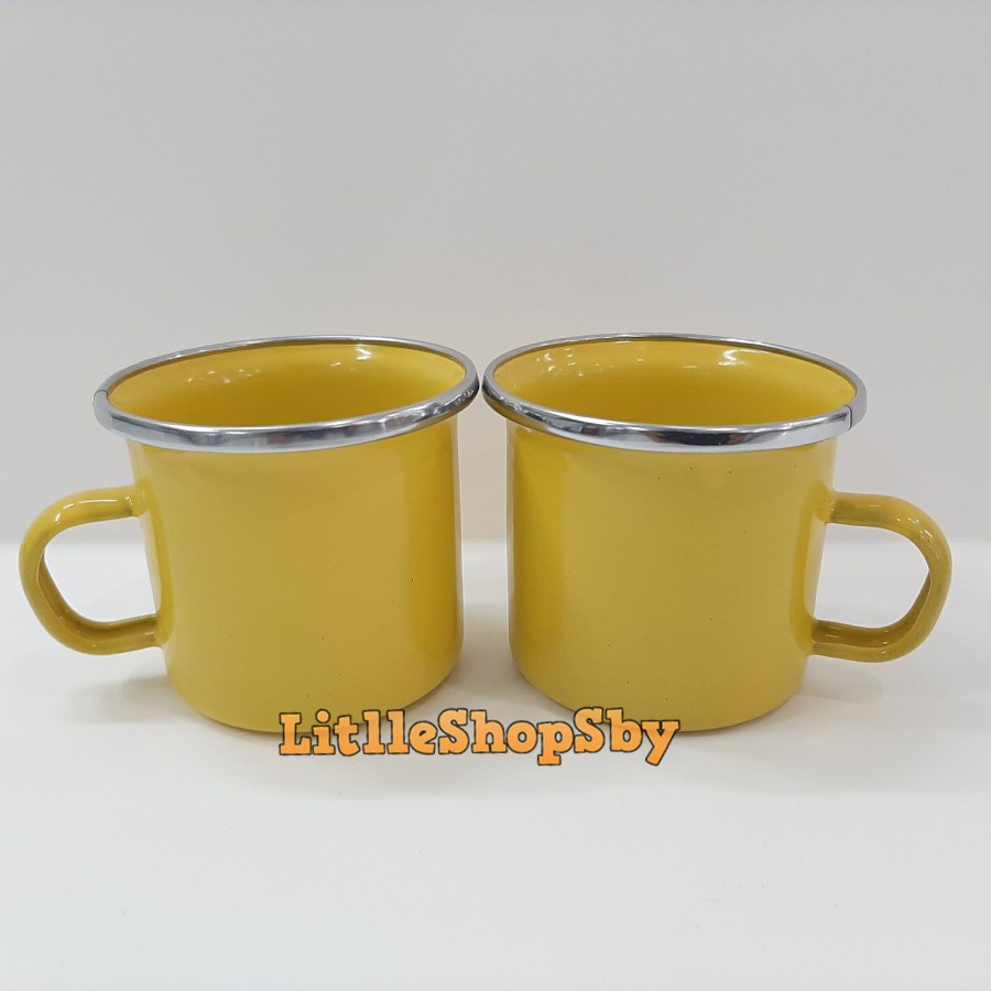 Jual Cangkir Mug Gelas Enamel Ukuran 6cm Kuning Shopee Indonesia 1833