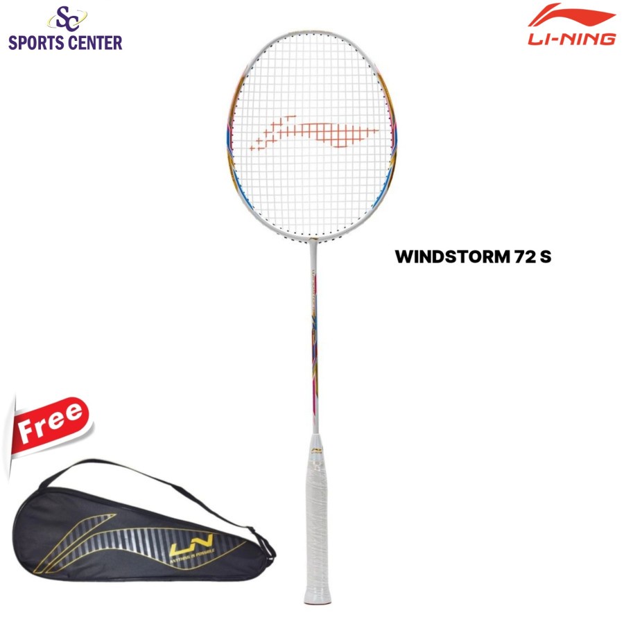 Jual New Color Raket Badminton Lining Windstorm 72 S White Gold Blue ...