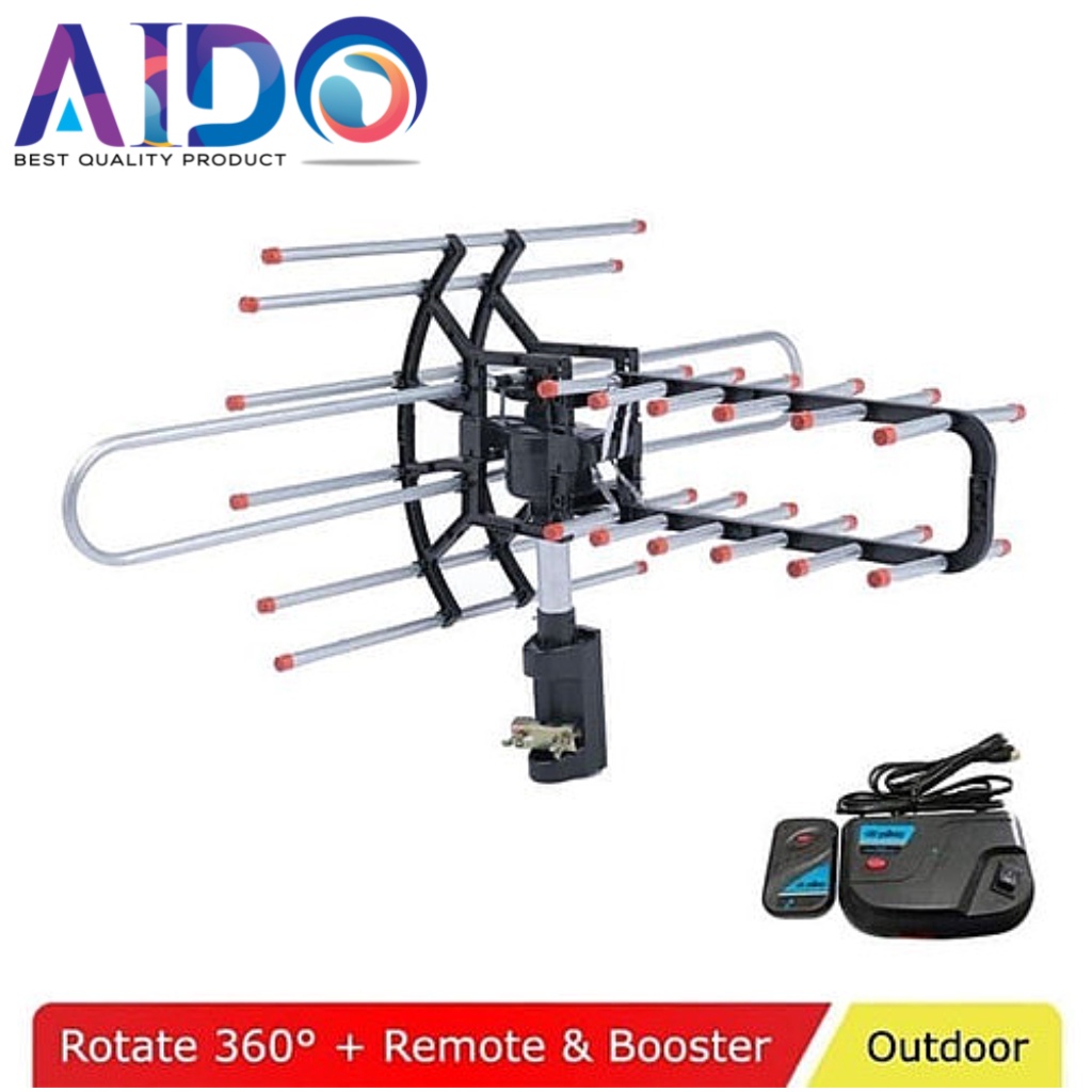 Jual Antena TV digital Outdoor / Luar + Remote + Booster TV Q 950