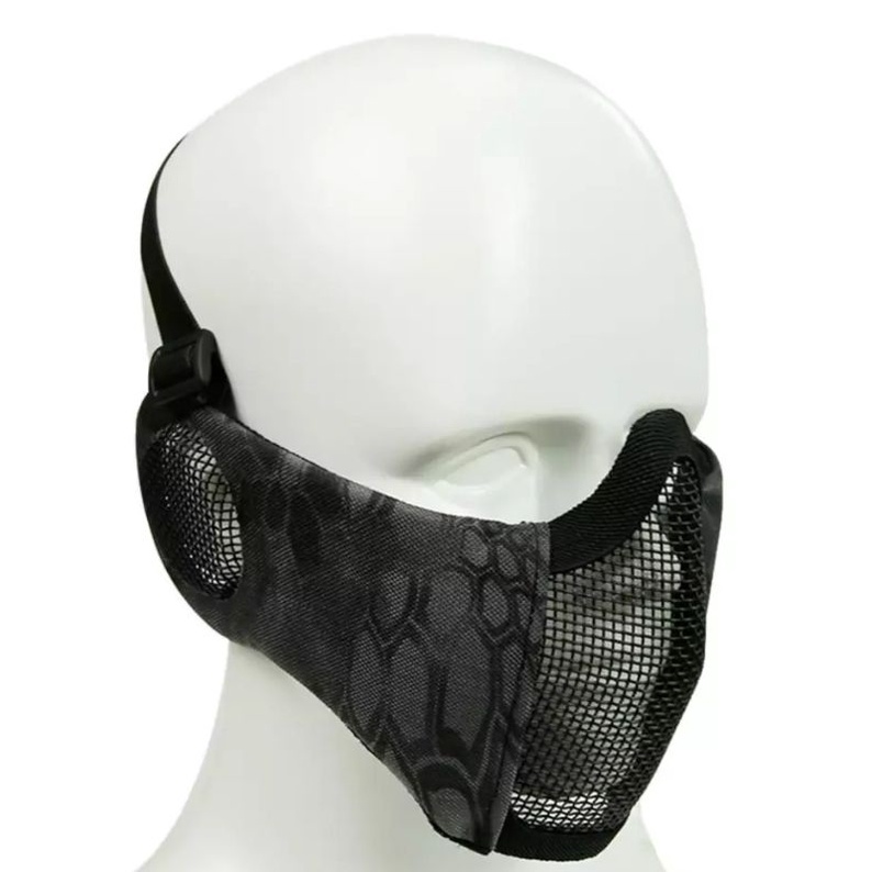 Jual Masker Tactical Mask Mesh Half Face Jaring Besi Double Strap ...