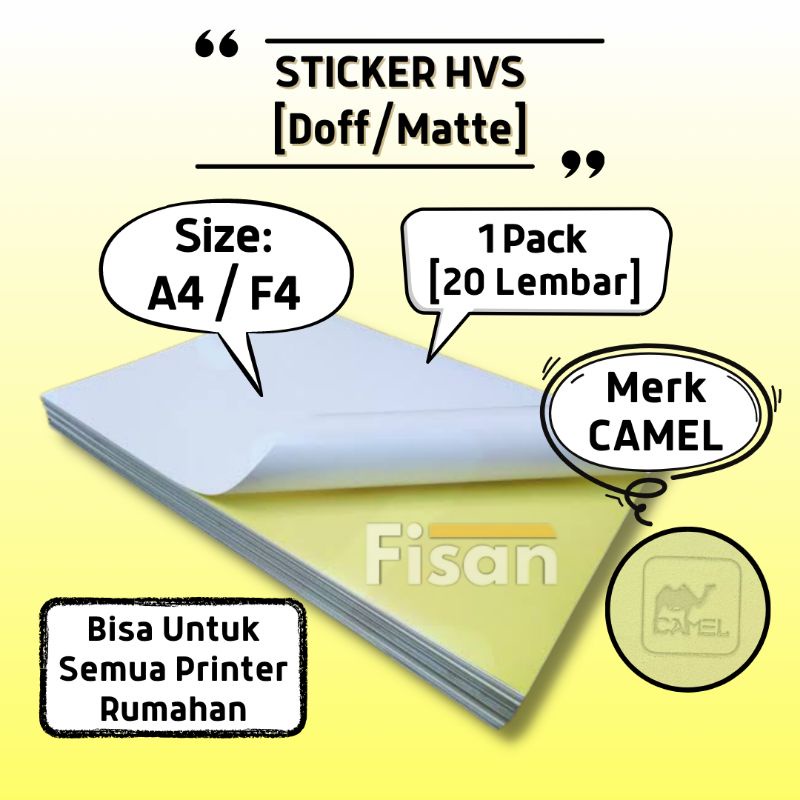 Jual 20 Lembar Stiker Sticker Hvs A4 F4 Doff Matte Camel Shopee Indonesia