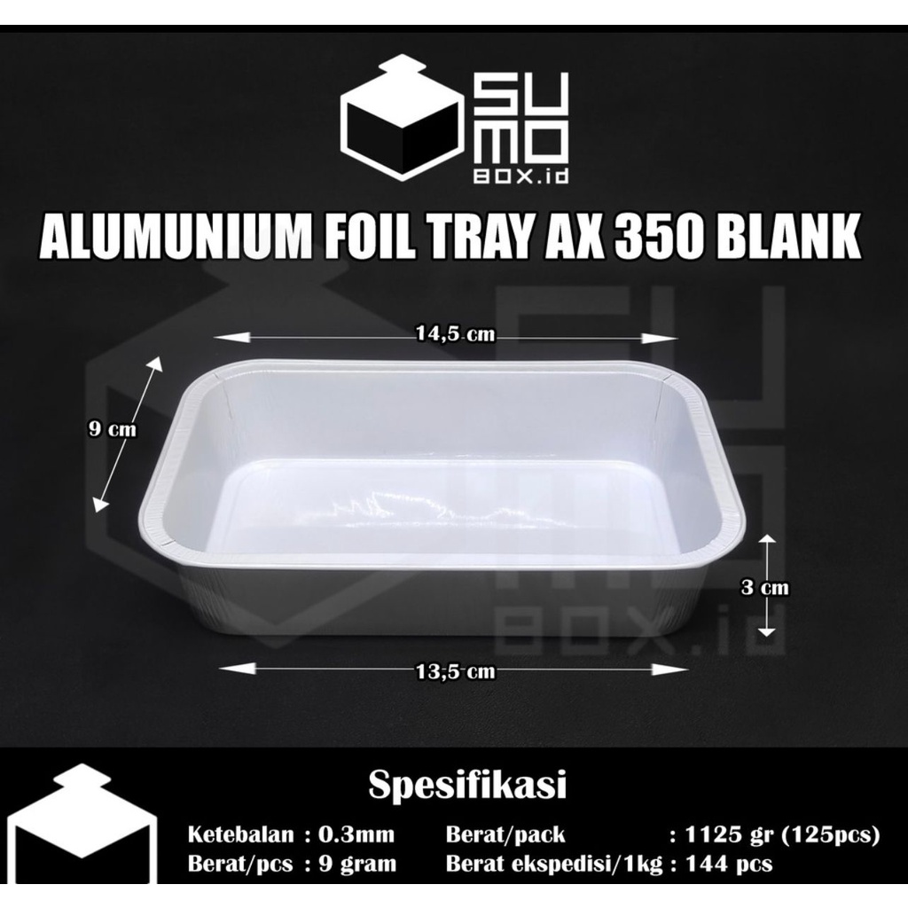 Jual ALUMINIUM FOIL TRAY PUTIH 10pcs 14,5X9X3 CM AX350 TANPA TUTUP ...