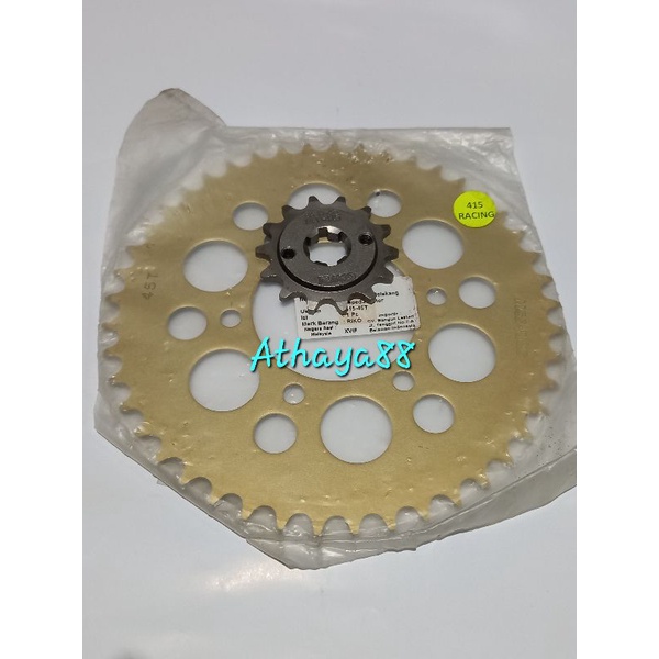 Jual GEAR GIR SET DEPAN BELAKANG 415 KAWASAKI NINJA 150 RIKO UKURAN 42 ...