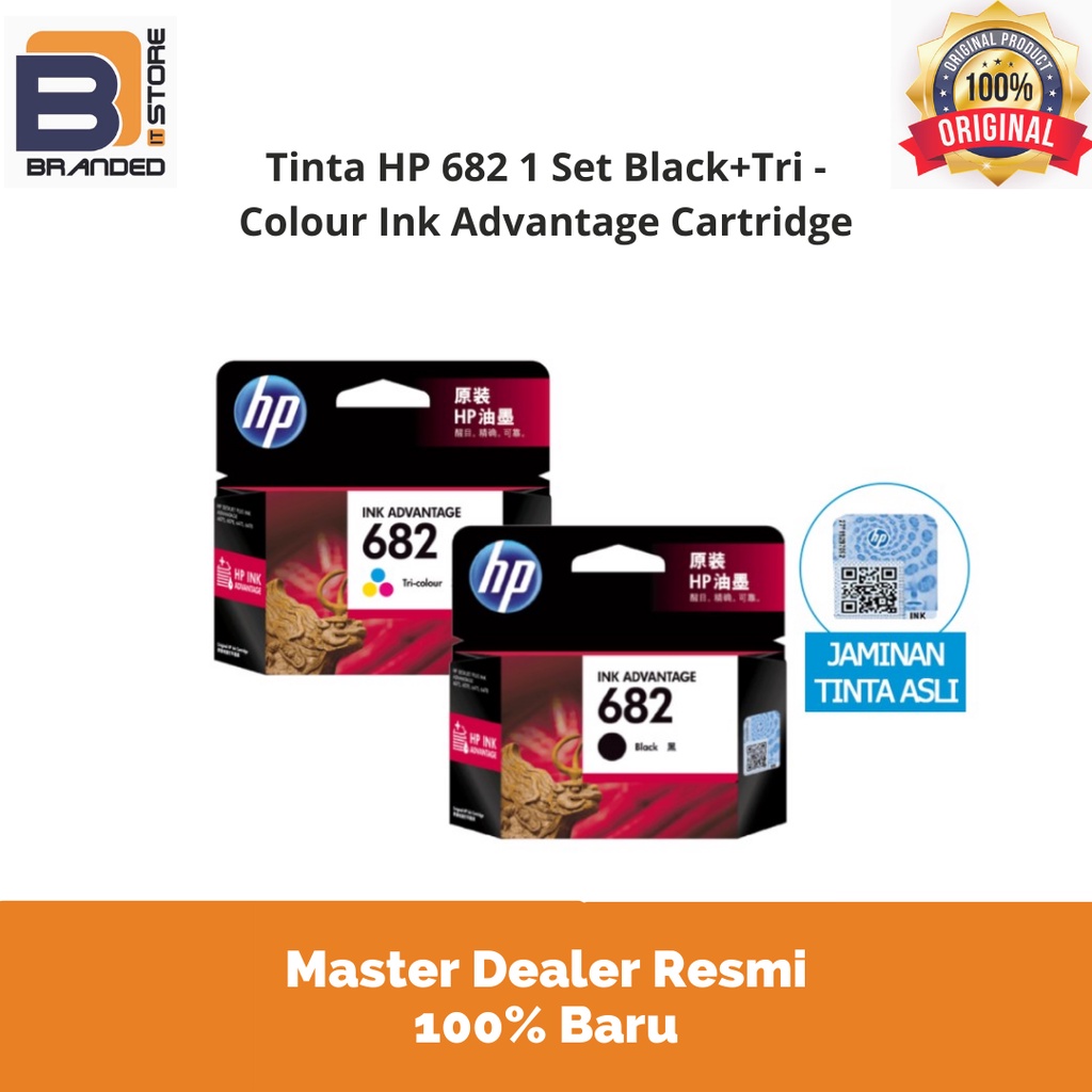 Jual Tinta HP 682 1 Set Black+Tri - Colour Ink Advantage Cartridge ...