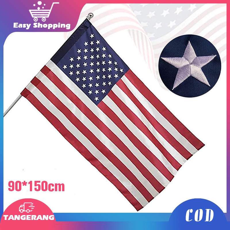 Jual Bendera Amerika 150cm X 90cm USA Flag Premiun American Flag