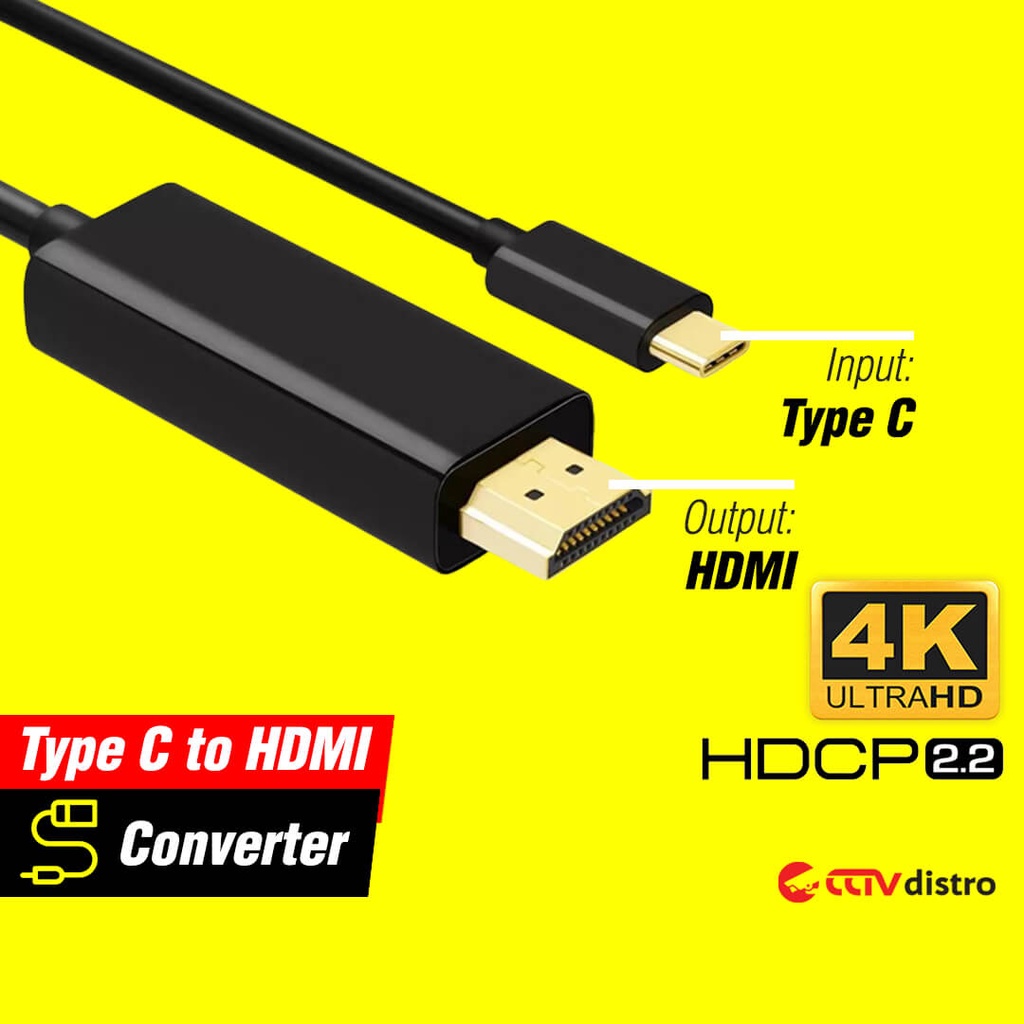 Jual Type C to HDMI 4K Converter / Kabel Konverter Adapter Type C ke HDMI Shopee Indonesia