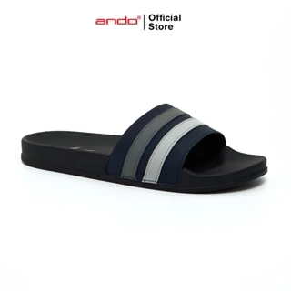 Ando Official Sandal Selop Slip On Rapha Pria Dewasa - Navy/Abu Tua/Abu Muda