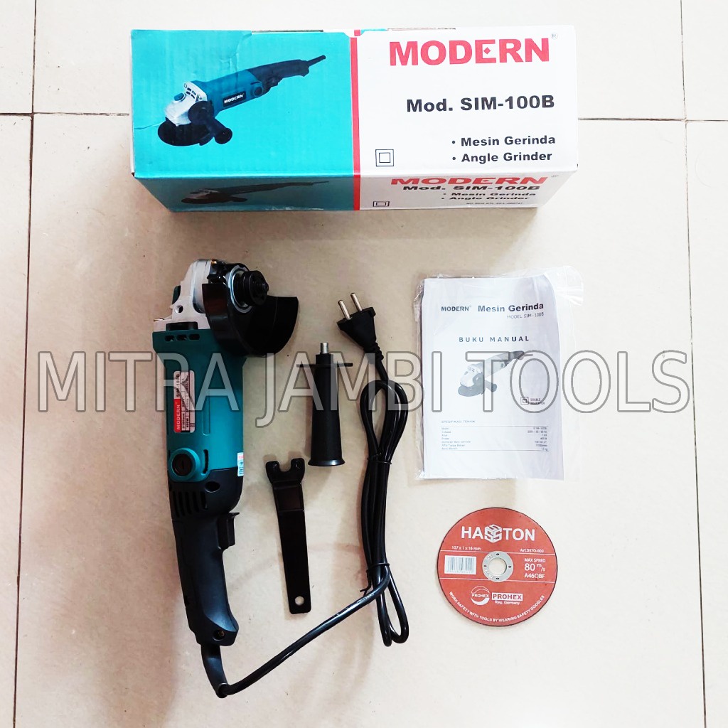 Jual MESIN GERINDA MODERN SIM 100B / ANGLE GRINDER TANGAN 4 INCH BONUS ...