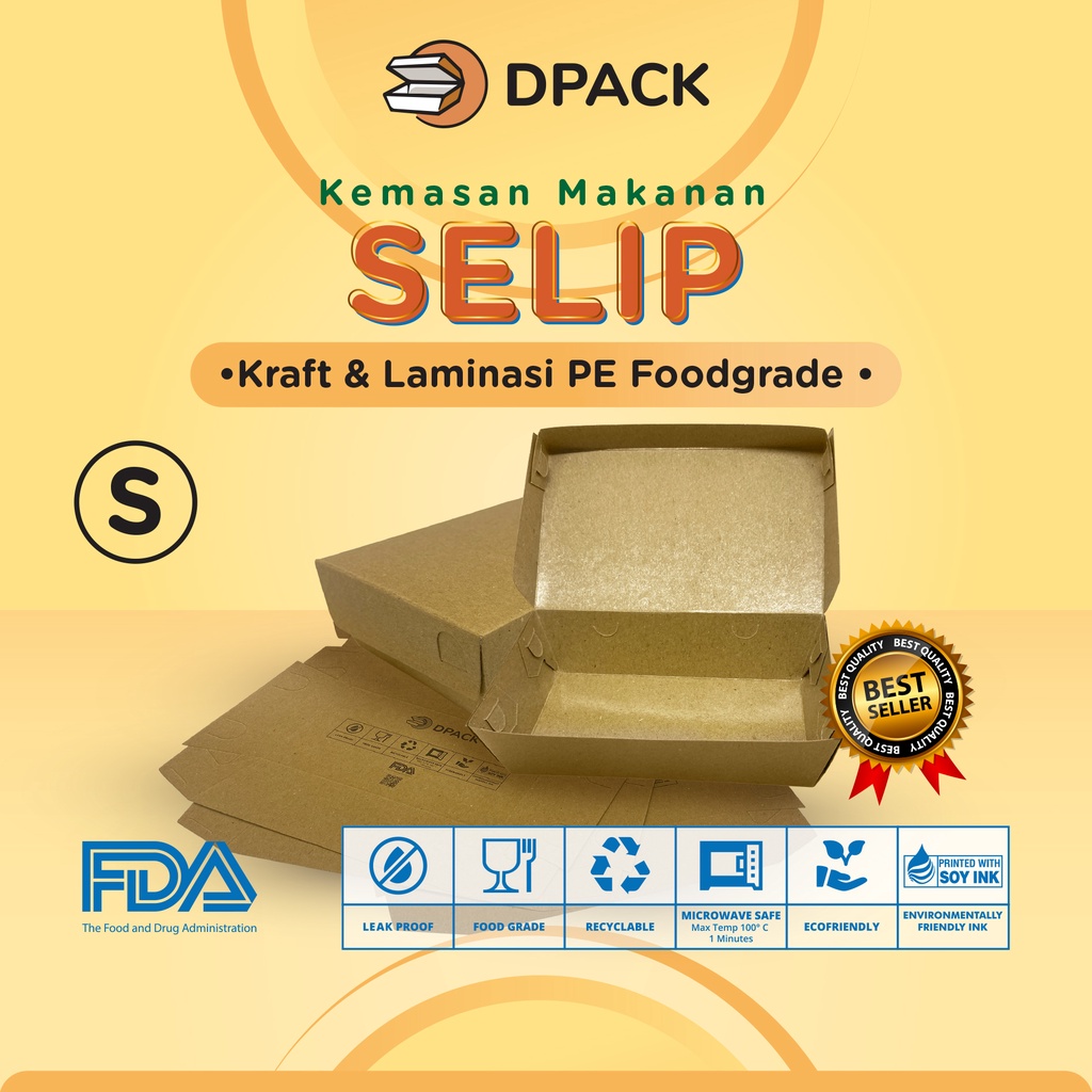 Jual Kotak Makan Kertas / Paper Lunch Box / Kemasan Makanan Kraft Size ...