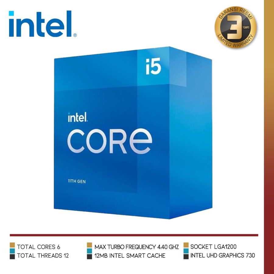 Jual INTEL CORE I5 11400 | Processor Intel Gen 11 LGA 1200 6 Core ...