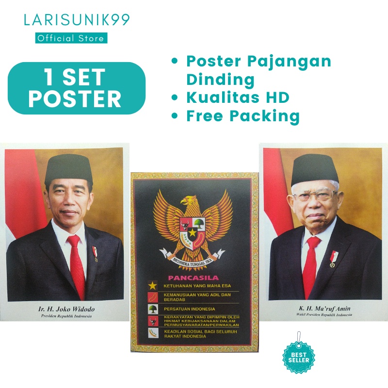 Jual Gambar Presiden Resmi Photo Presiden Dan Wakil Poster Lambang ...