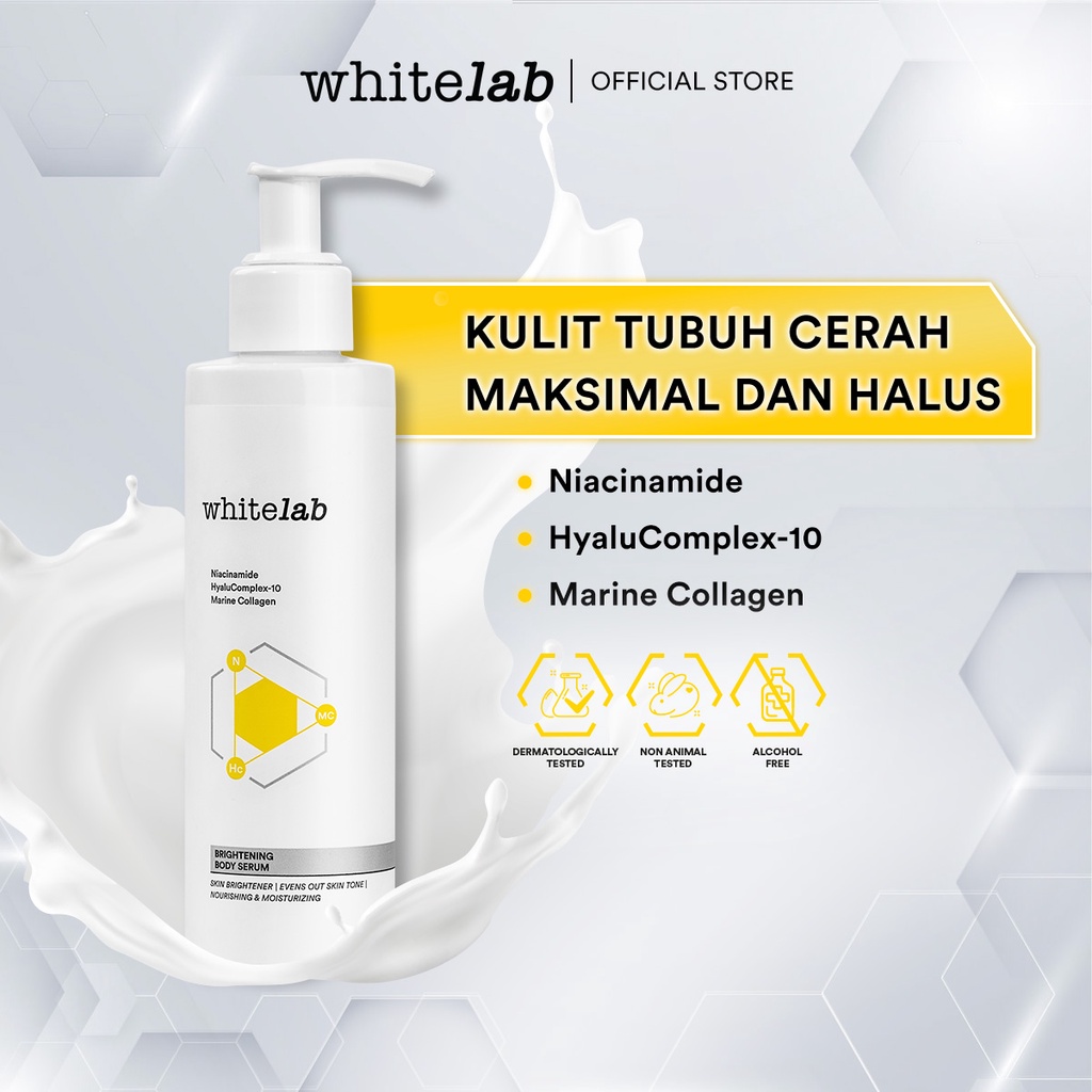 Jual Whitelab Brightening Body Serum Pelembap Pencerah Kulit Badan Dengan Niacinamide