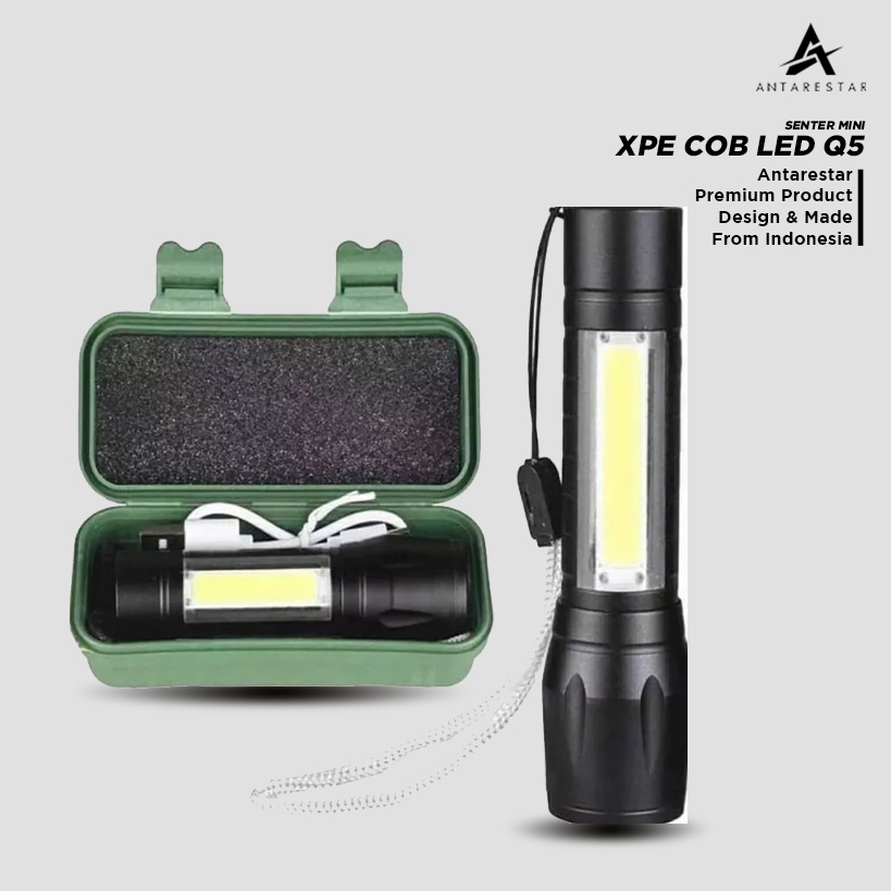 Jual Senter Mini Xpe Cob Led Q5 Zoom Usb Charger Waterproof Senter ...
