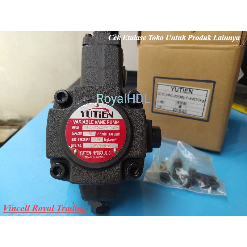 Jual hydraulic variable vane pump yutien vpc23fa2 pompa hidrolik vpc