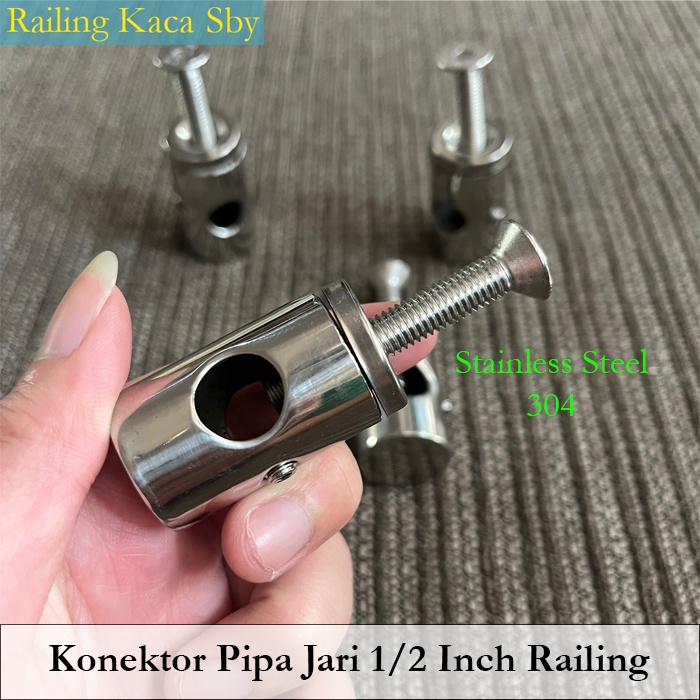 Jual KONEKTOR PIPA RAILING JARI-JARI 1/2 INCH SILINDER BRAKET | Shopee ...