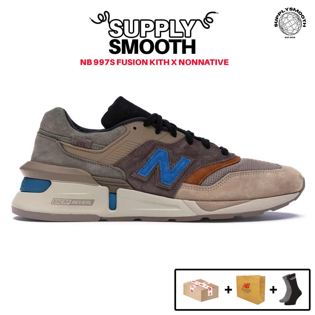 New balance 997s fusion top kith x nonnative brown beige