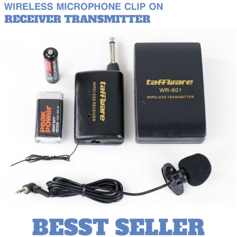 Jual Mic Wireless Clip On Fm Transmitter Receiver Taffware Wr 601