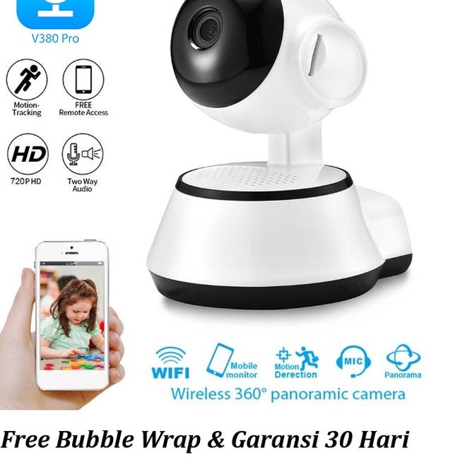 Jual Depan IP Camera WIFI V380 HD 720P Two Way Talk Wireless Cam Webcam ...