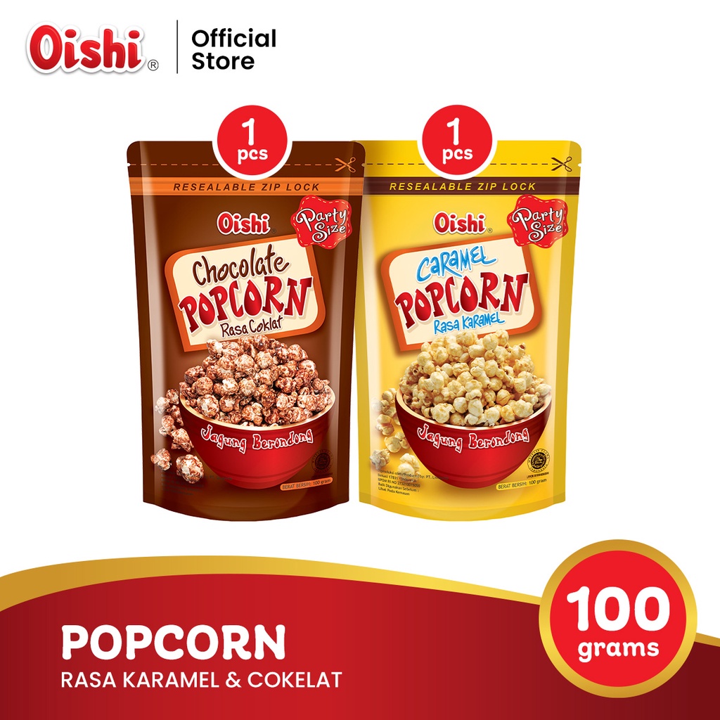Jual Popcorn Rasa Karamel + Popcorn Rasa Coklat | Shopee Indonesia