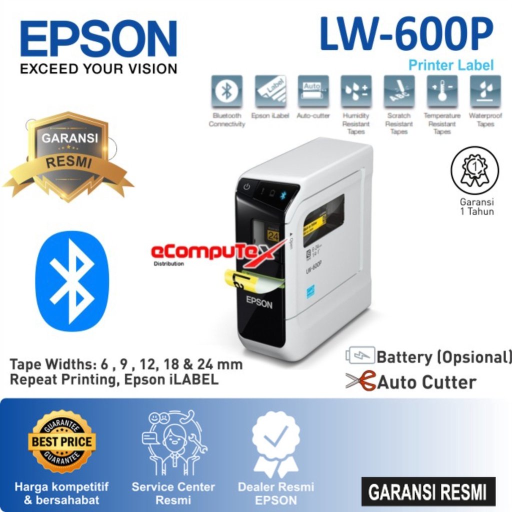 Jual PRINTER EPSON LABEL WORKS LW600P / PORTABLE LABEL LW600P RESMI