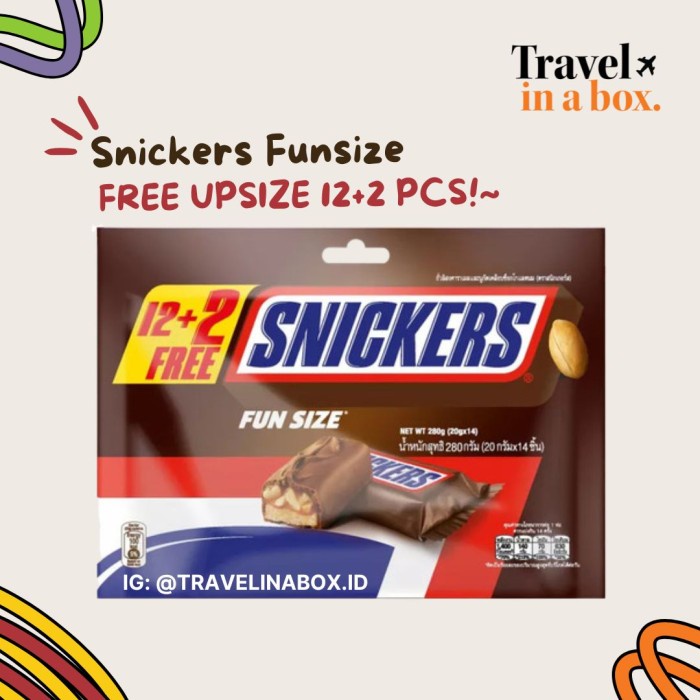 Jual Snickers Peanut Funsize 12s x 240gr (Cokelat Import) | Shopee ...