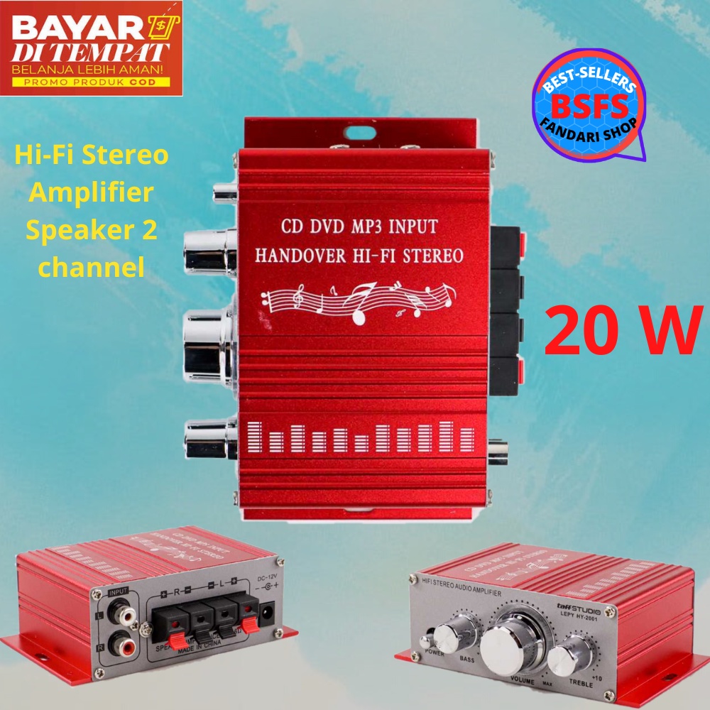 Jual Ampli Lepy HiFi Stereo Power Amplifier Mini Speaker 2 channel 20W Treble Bass Subwoofer 12