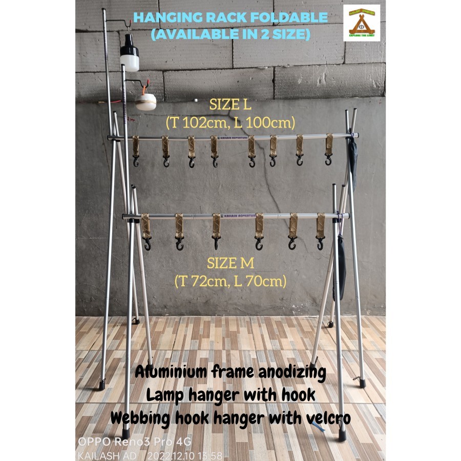 Jual HANGING RACK PORTABLE / TIANG RAK GANTUNG FOLDABLE FOR CAMPING ...