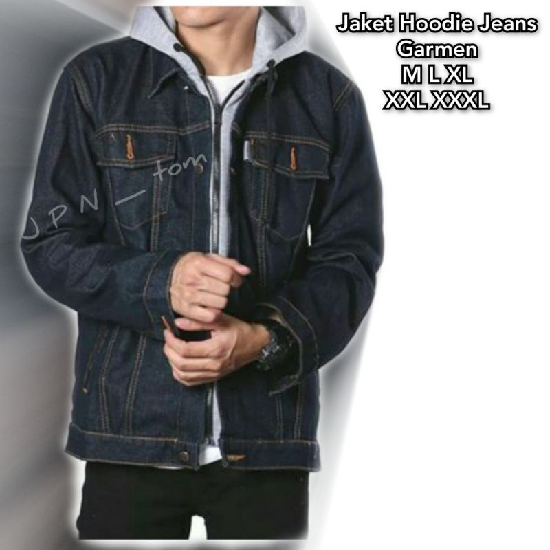 Jaket jeans clearance hoodie