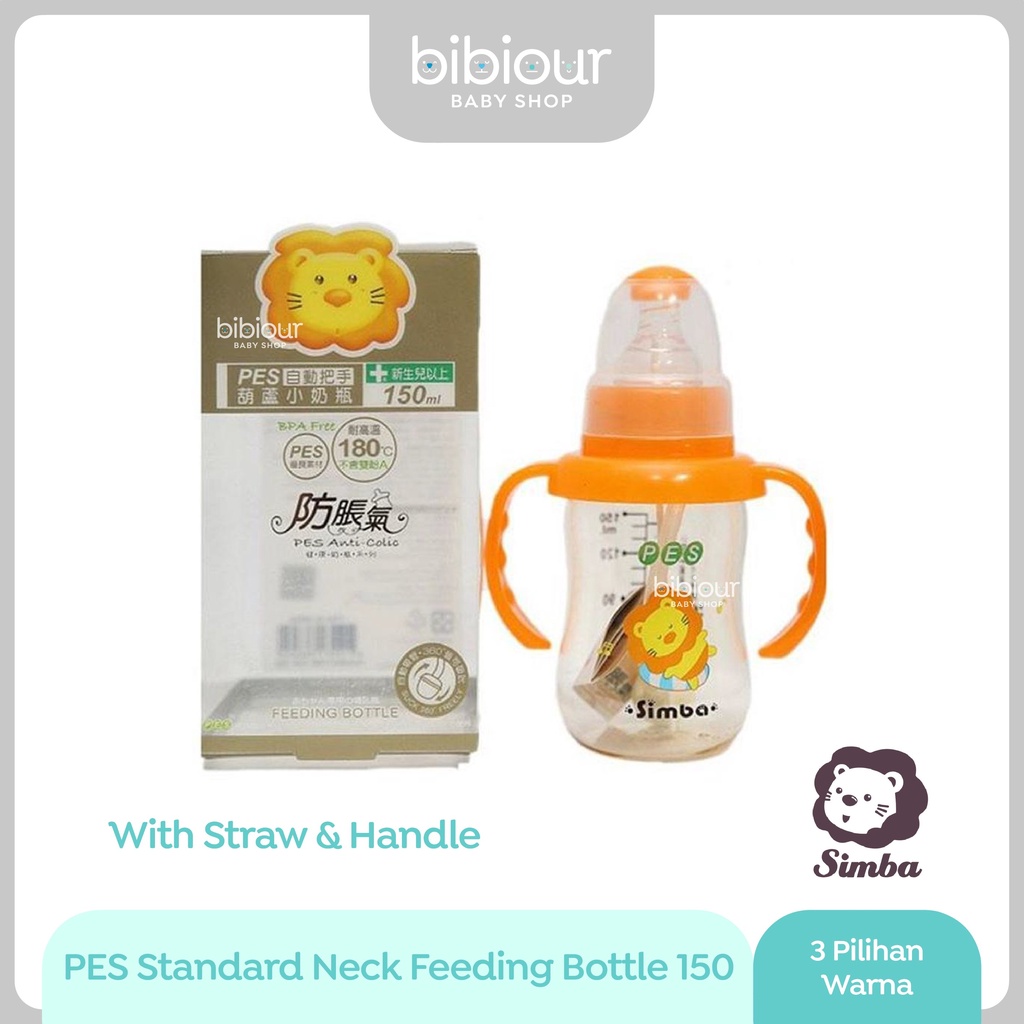 Jual Simba PES Standard Neck Feeding Bottle With Straw & Handle 150ml ...