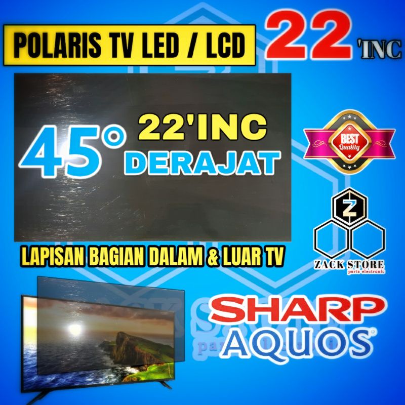 Jual POLARIS TV LED SHARP 22 INC 45 DERAJAT BAGIAN LUAR ATAU LAPISAN ...