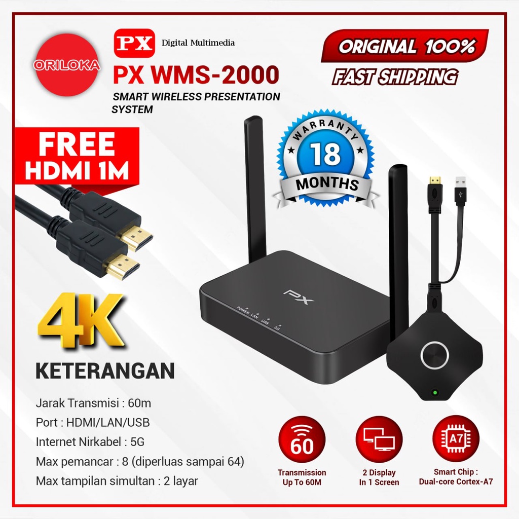 Jual Hdmi Wireless K Px Wms Audio Video Transmitter Receiver Meter Shopee Indonesia