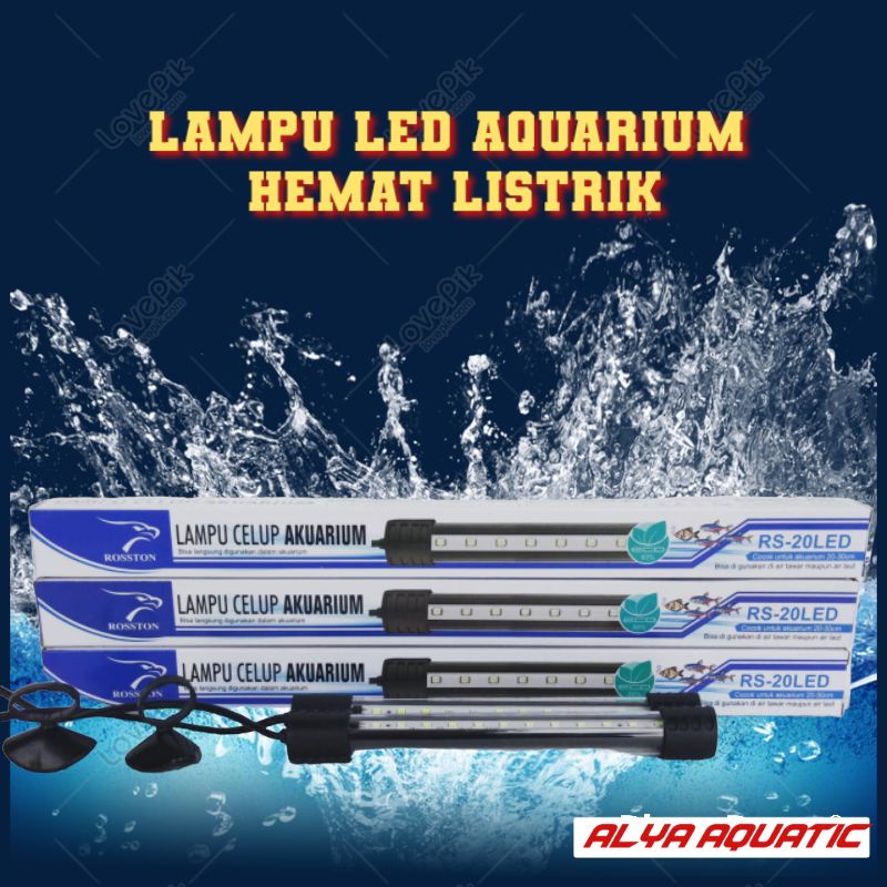 Jual Lampu Celup Led Aquarium 20cm Rosston Rs 2o Led Aquarium Lamp 20