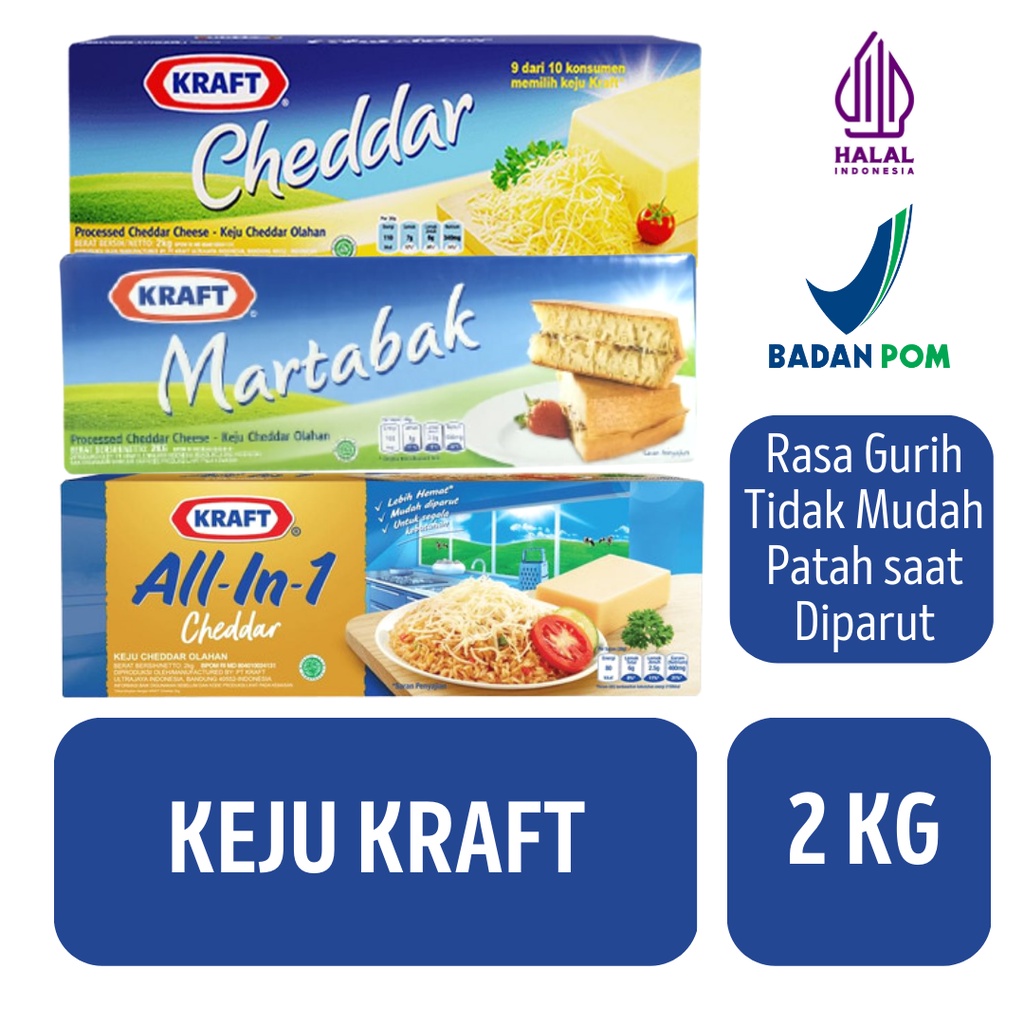 Jual Keju Kraft Cheddar / Martabak / All in One [2kg] Shopee Indonesia