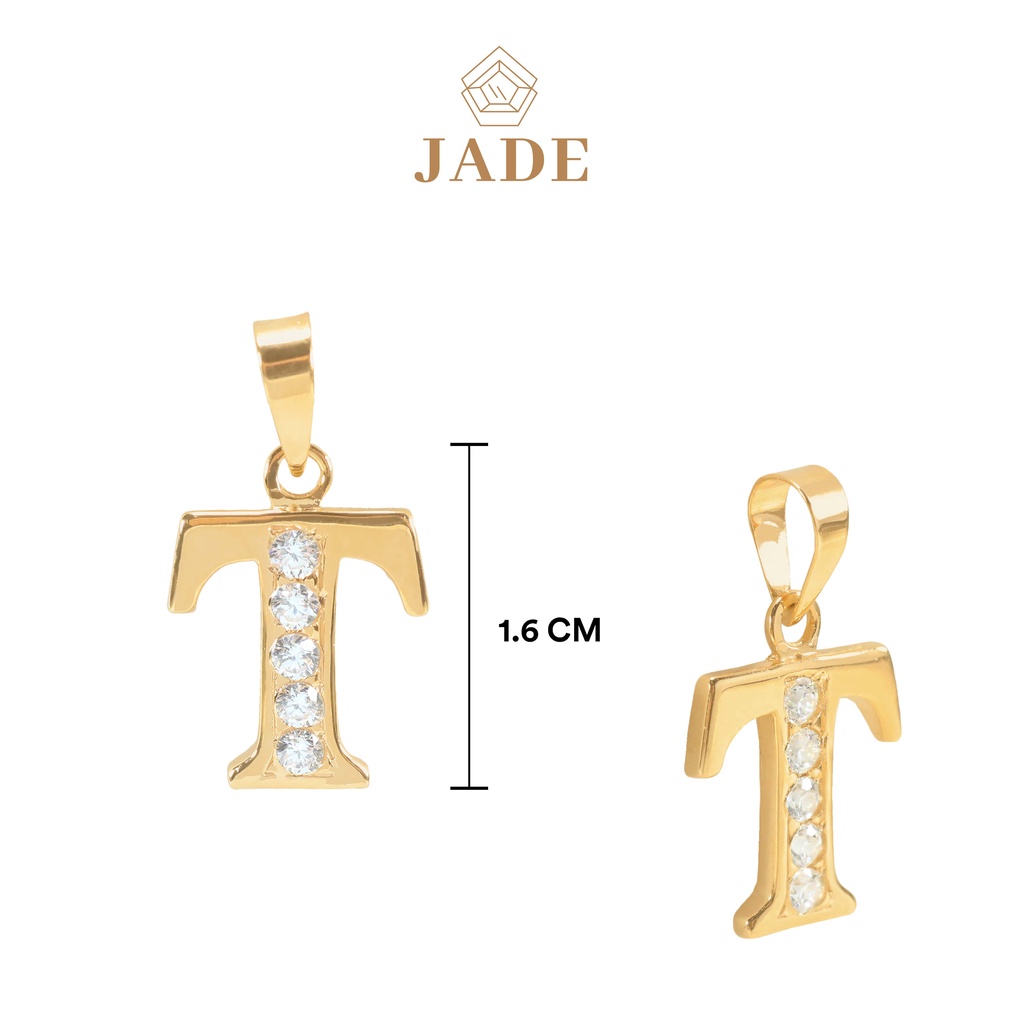 Jual JADE - Liontin Emas Asli Model Inisial Huruf Alphabet Big kadar
