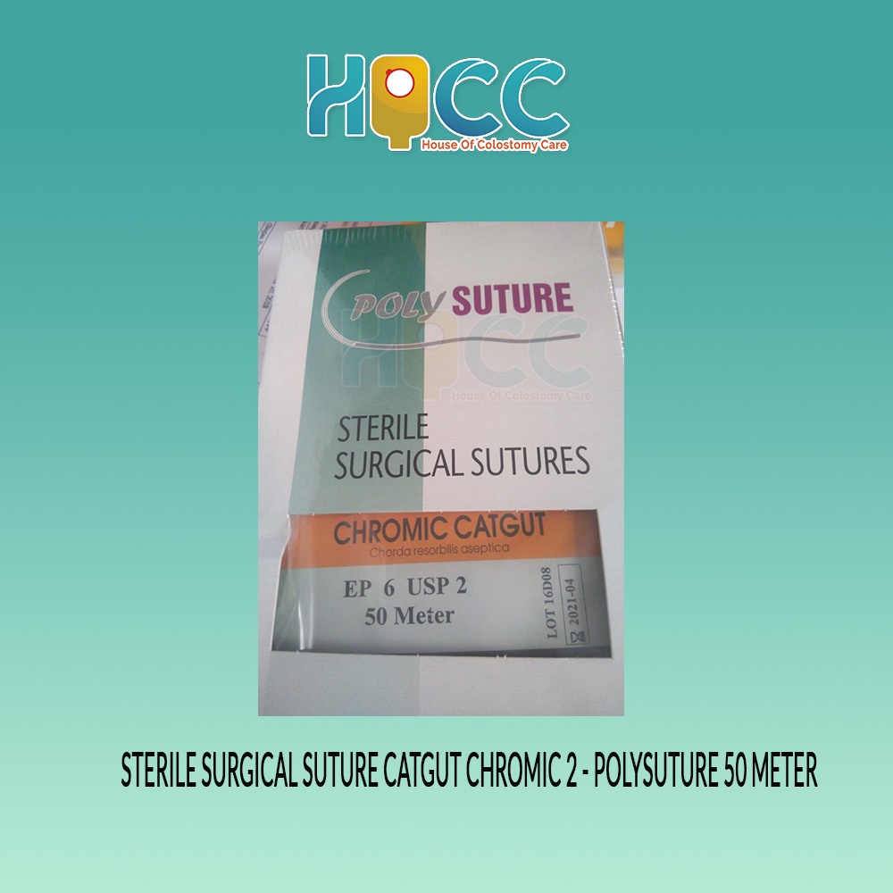 Jual STERILE SURGICAL SUTURE CATGUT CHROMIC 2 POLYSUTURE 50 METER ...