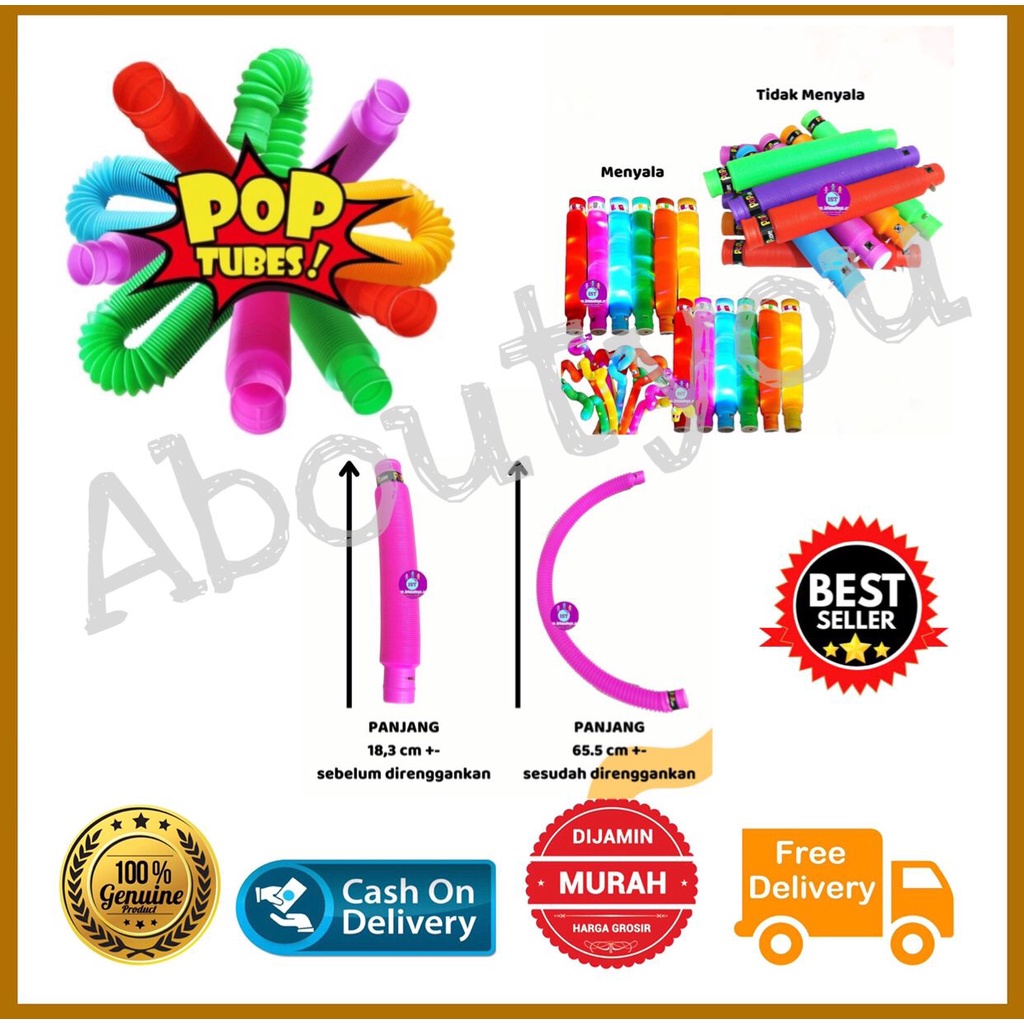 Jual Pop Tube Led Stick Pop Pipe Light Up Selang Pipa Nyala mainan anak ...
