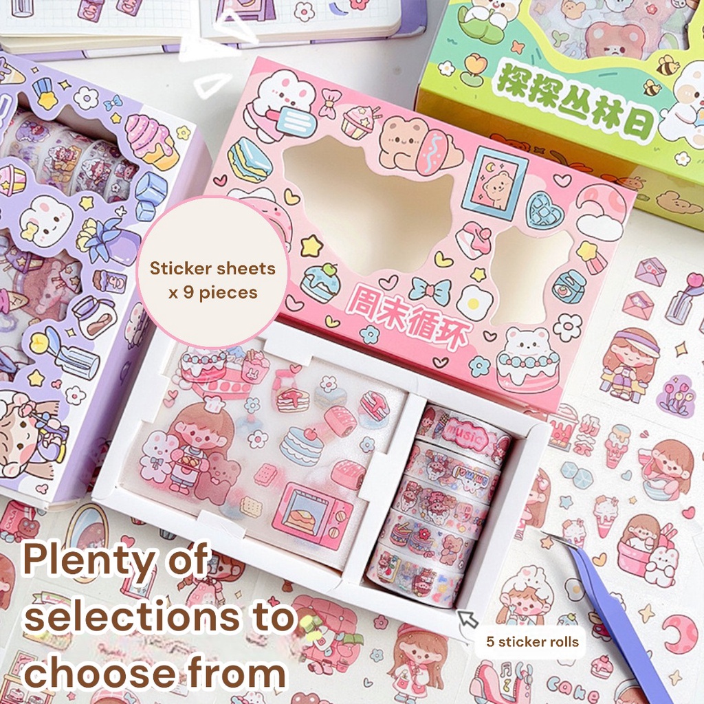 Jual Lovely Sticker Pack Sheet / Cute Cartoon Deco Stickers / Stiker ...