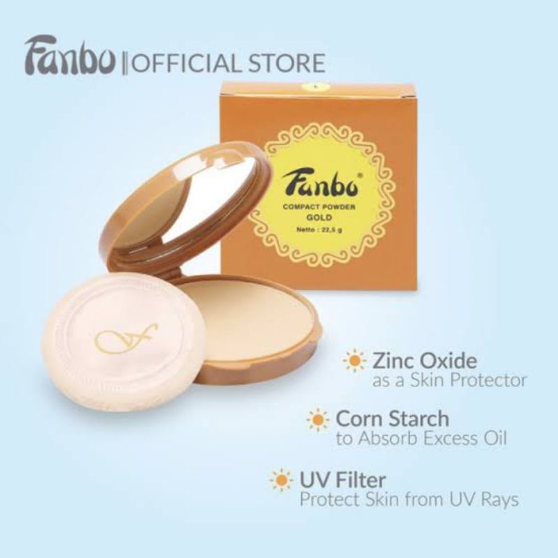 Jual Fanbo Compact Powder Gold 22.5 gr Bentuk Bulat | Shopee Indonesia