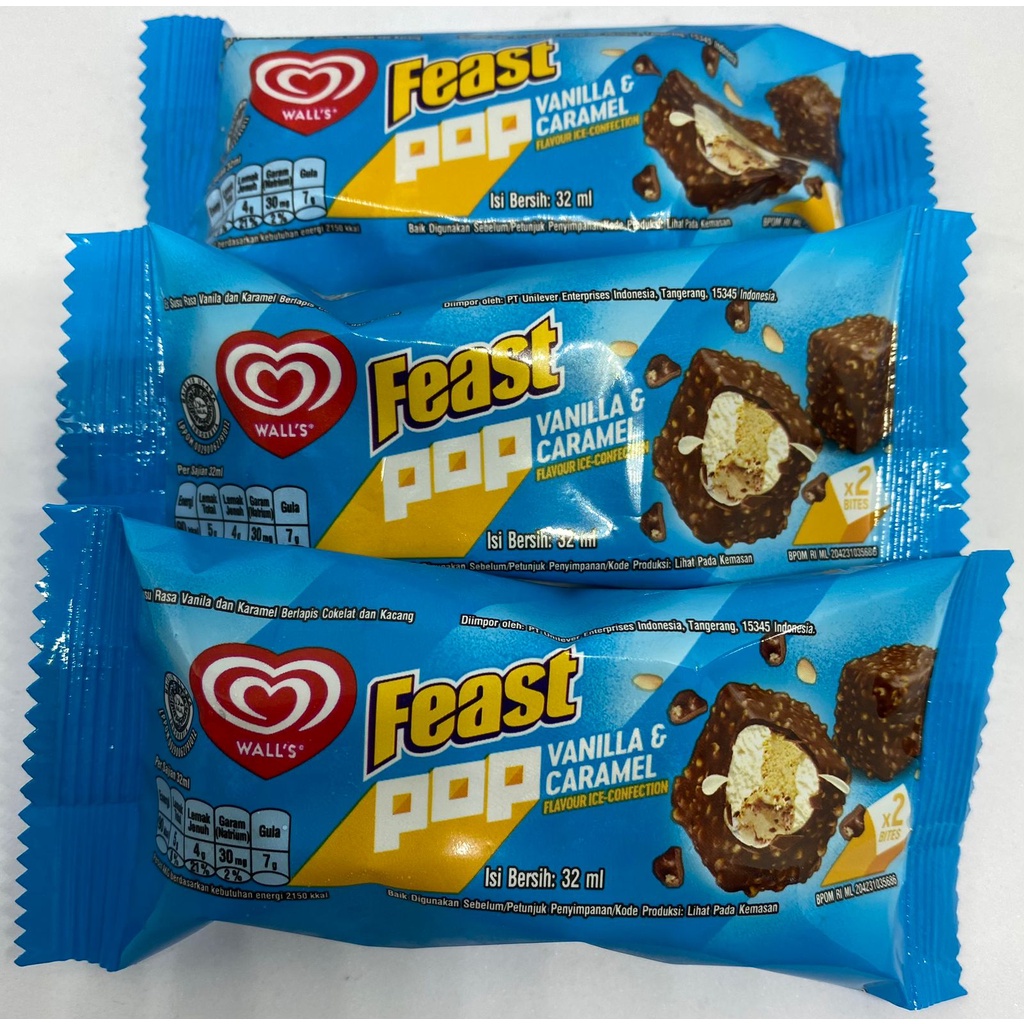 Jual Walls feast pop vanilla caramel cube Shopee Indonesia