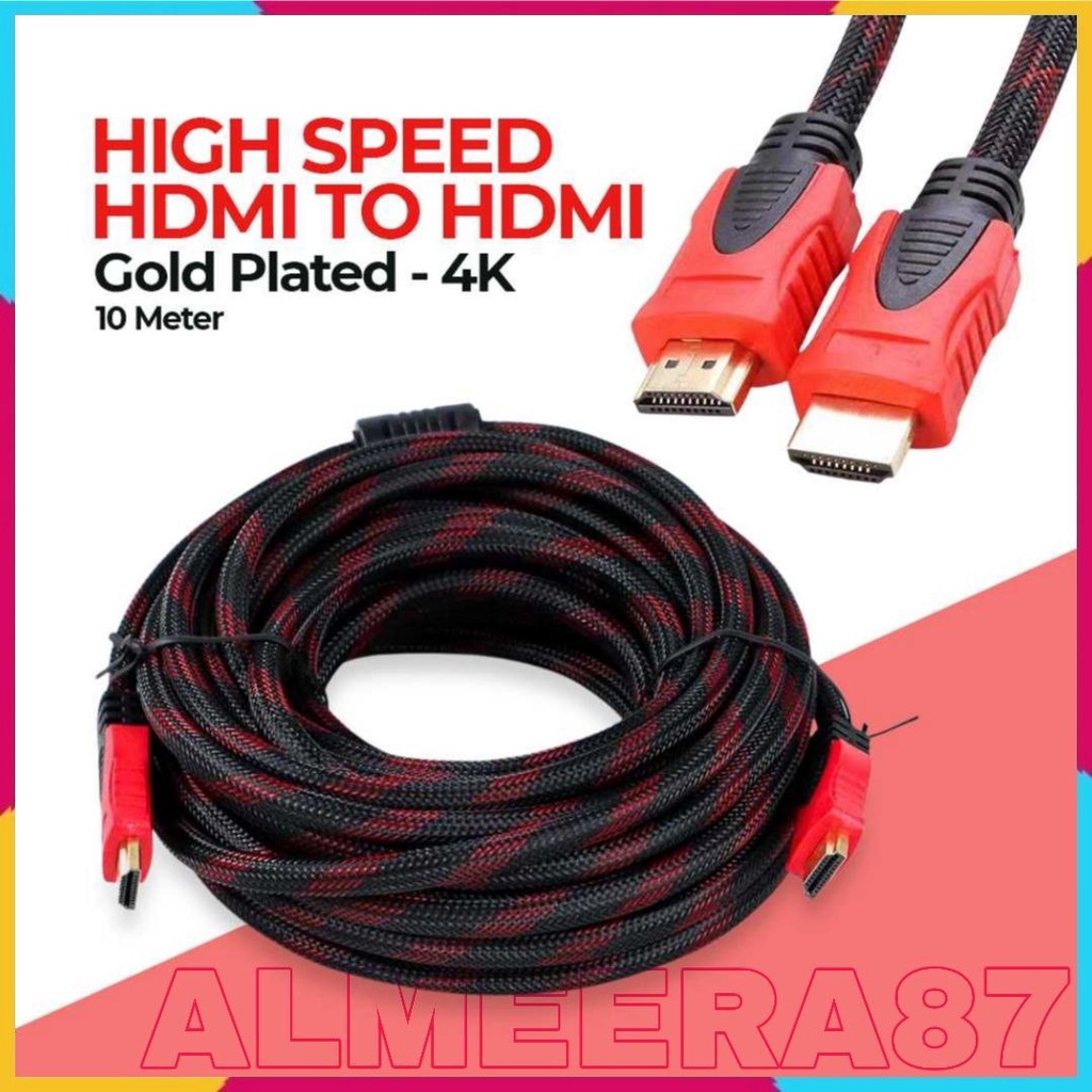 Jual Kabel HDMI To HDMI Cable OD7.3mm Gold Plated High Speed 4K Gambar ...