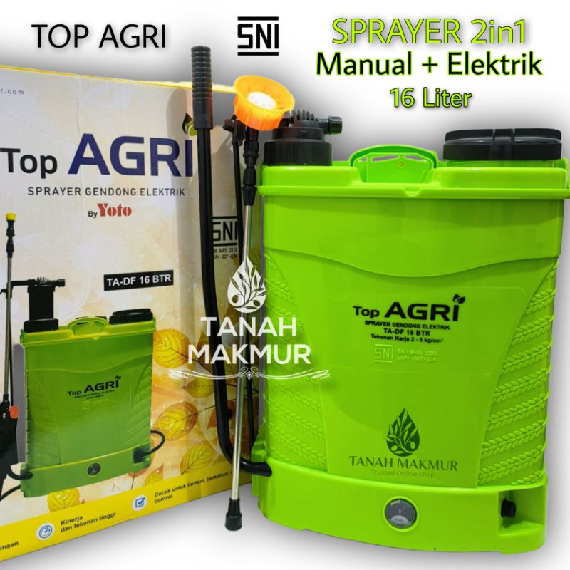 Jual Semprotan Manual Dan Elektrik 2in1 16 Liter Sprayer Top Agri ...