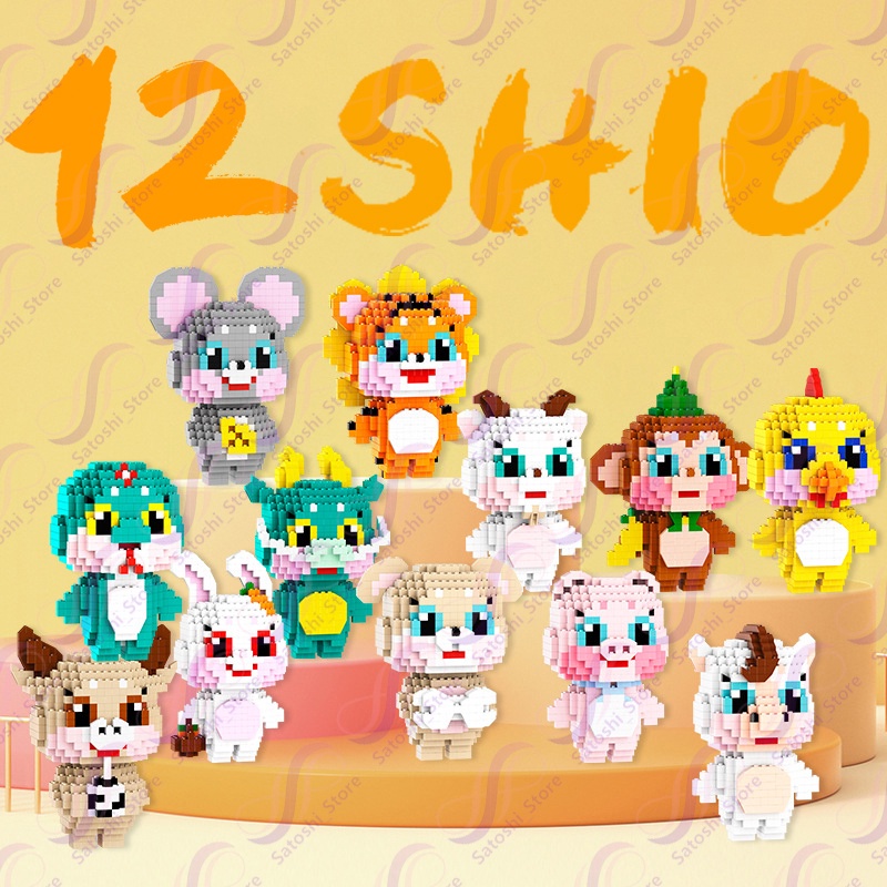 Jual Viral |Satoshi_store |Nano Blocks Karakter Shio Medium 3D Drawing