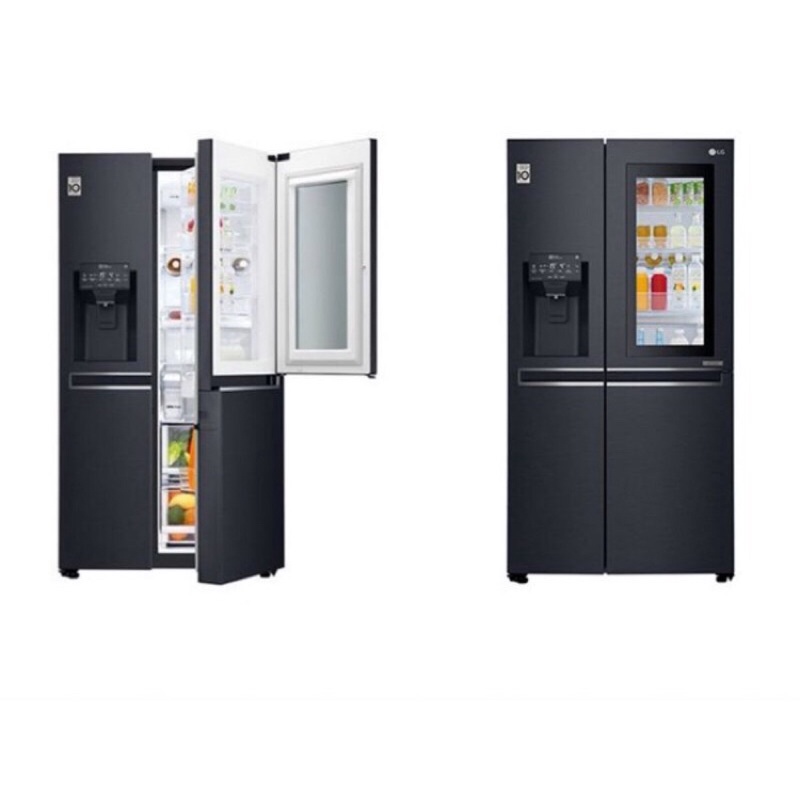 Jual kulkas lg side by side door in door 2 pintu instaview hitam
